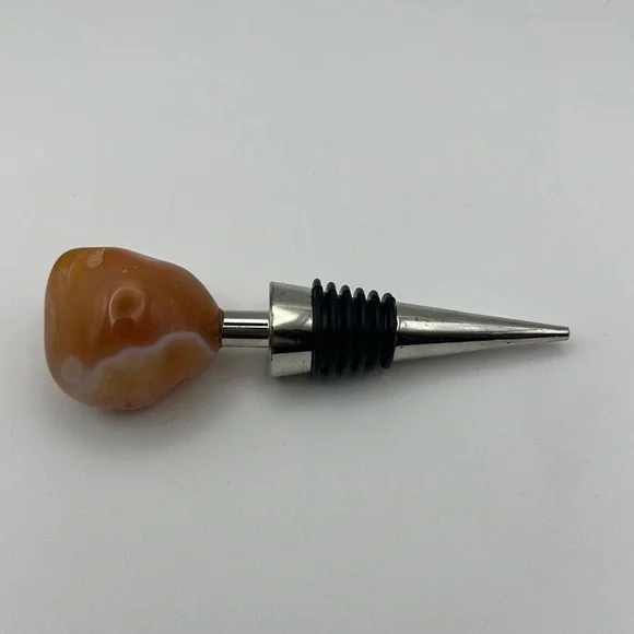 Carnelian Agate Wine Bottle Stopper - Picture 3 of 11